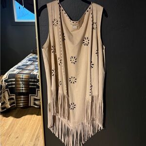 Ariat Tan Sleeveless Top with Cut-Out Design